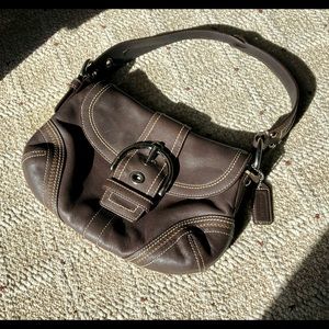 Coach Small Chocolate Brown Leather Hobo Purse